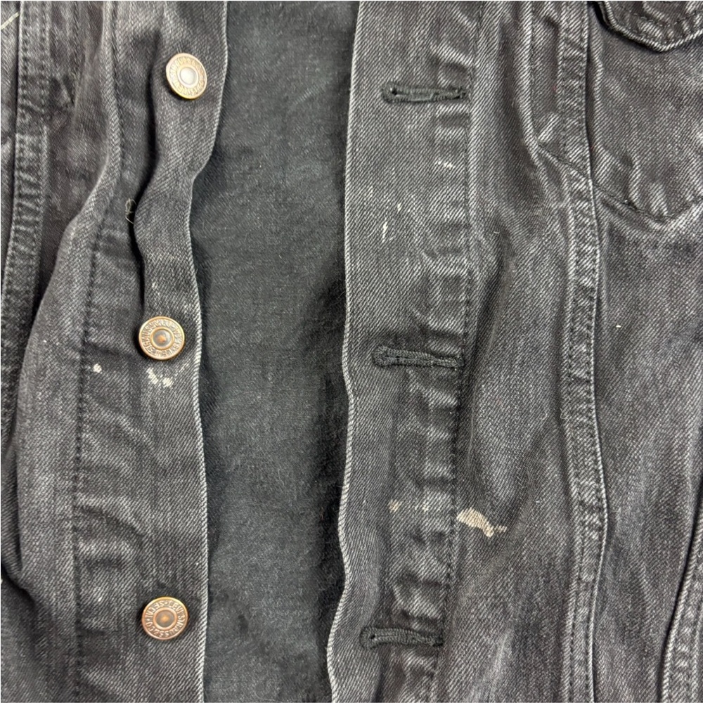 LEVI’S Women’s Black Denim Jean Trucker Jacket size: Small - Picture 3 of 6